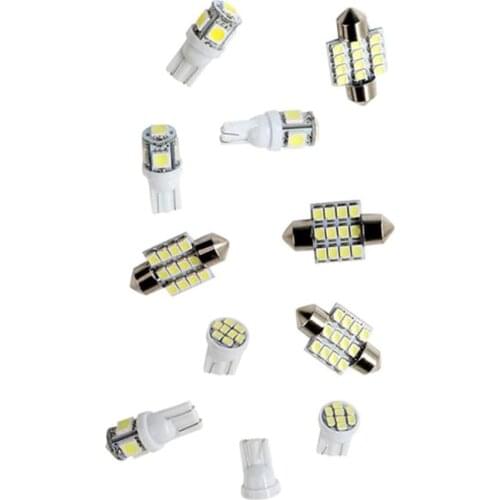 11pcs Assortement White LED Lights Interior T10 31mm SMD Map Dome Lamp for Car