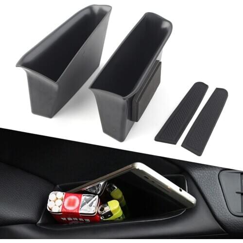 2PCS Car Front Door Storage Box Organizer Container Holder For Volkswagen VW Tiguan 2010-2015 Left Drive