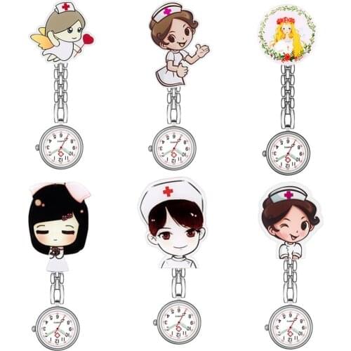2021 Waterproof Retro Mini Student Girl Hanging Watch Digital Quartz Clip Type Nurse Doctor Watch Hanging Female Lady Watch