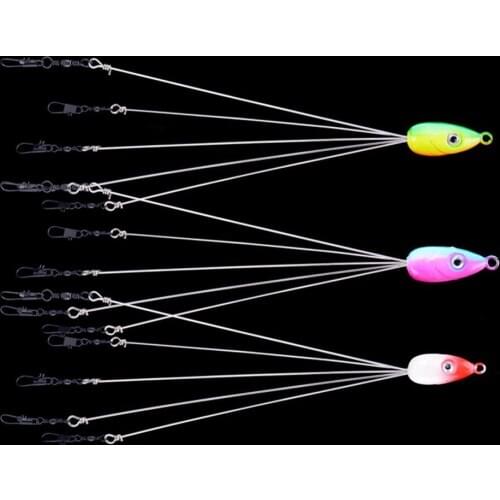 3pcs Umbrella Fishing Rigs 5-Arm Alabama Lead Head Swimbaits with Swivel Snap Connector Fishing Group Lure Baits Extend for Bass