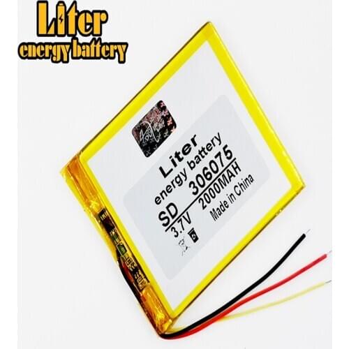 306075 3.7V 2000mAh Rechargeable Li-Polymer Li-ion Battery For GPS Tablet PC PocketBook 306075PL 4G-15 / 4K-19 E-book 306075