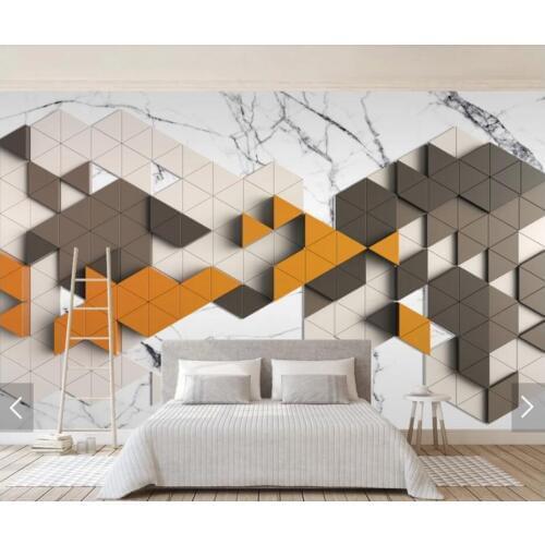 3D Stereo Abstract Geometric Hexagon Wallpaper Mural for Living Room TV Sofa Backdrop Wall Paper Contact Paper Customize