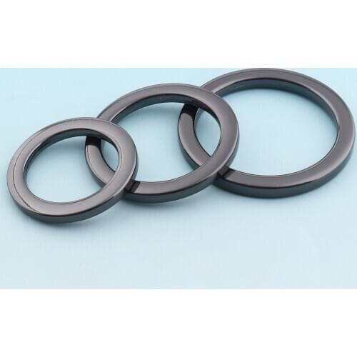 6pcs 25mm/32mm/38mm/50mm Metal O Rings Gunmetal O Buckles Flat O Rings Belt Strap Buckles Bag notions Strong O rings