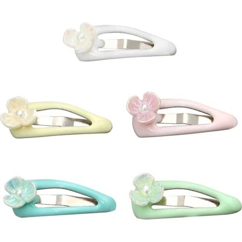 5PCS 2cm Cute Flower BB Mini Hair Clip Dolls DIY Toys Decorative Headwears Accessories Kids Girls Princess Candy Colors Hairpin