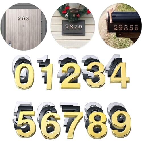 5cm 3D Door Number Sticker Self Adhesive House Room Door Plate for Hotel Apartment Home Street Mailbox Number Wall Sticker