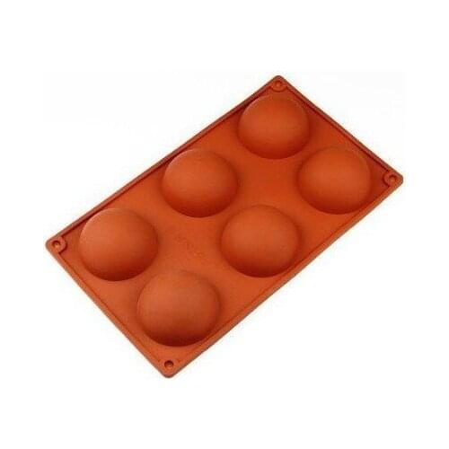 6 Cavities Semi circle Ball Shape Silicone Cake Baking Mold Cake Pan Muffin Cups Soap Moulds Biscuit Chocolate Ice Mold