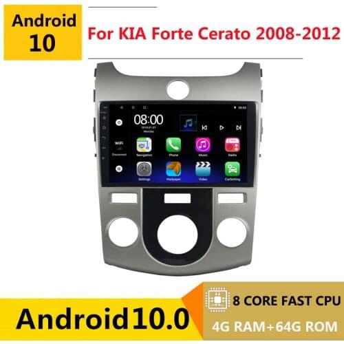 2 din 8 core android 10 car radio auto stereo for KIA Forte Cerato 2008 2009 2010-2012 navigation GPS DVD Multimedia Player