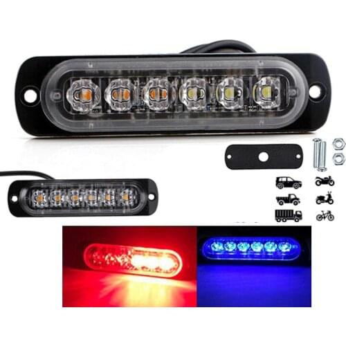 Car Truck Emergency Light Flashing Firemen Lights Ambulance Police Light Strobe Warning Light DC 12V Day Running Lights 6 led