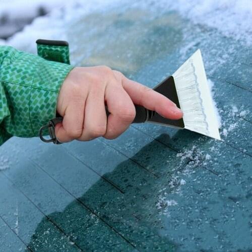 Car Ice Scraper Windshield Ice Breaker Quick Clean Glass Brush Snow Remover Tool Auto Window Winter Snow Brush Shovel Black