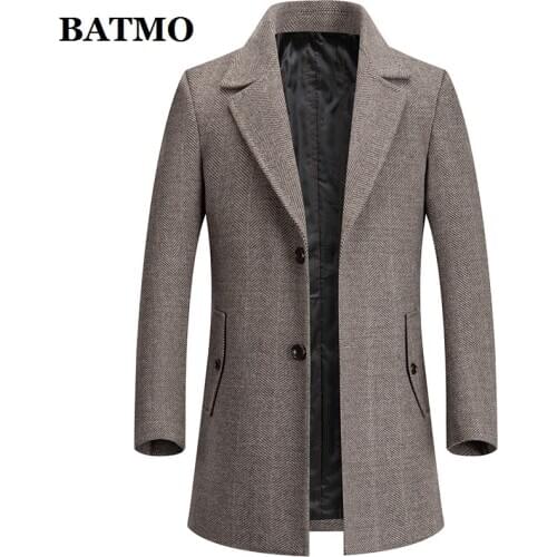 BATMO 2020 new arrival autumn&winter high quality wool trench coat men,mens wool jackets,plus-size 2019