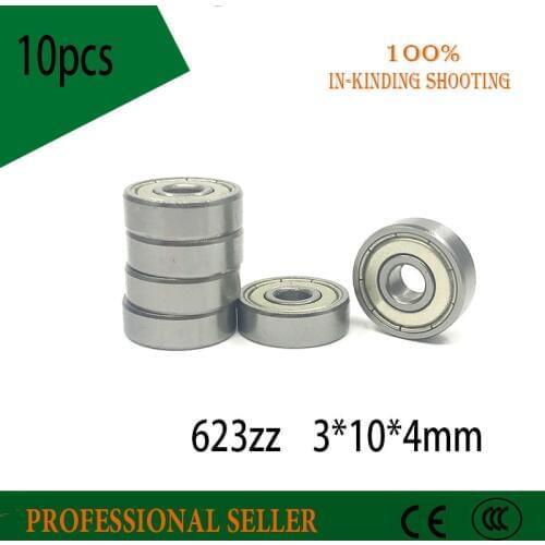 Free Shipping 10pcs/lot 623ZZ 623-ZZ 623 2Z ZZ bearing 3x10x4 Miniature deep groove ball bearingbearing 623Z for 3D printer