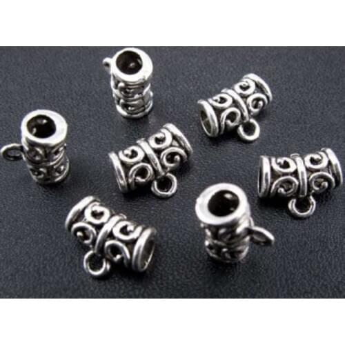 Free Shipping Wholesale 200PCS Jewelry Findings,Accessories,Charms ,Alloy Tibetan Silver Hollow Connectors Bails Beads12*6MM