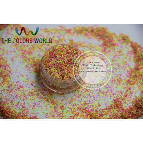 BN215-32 Mix Neon Colors Strip Slit Solvent resistant spangles for Nail Polish Acrylic, polish and DIY supplies1pack=50g