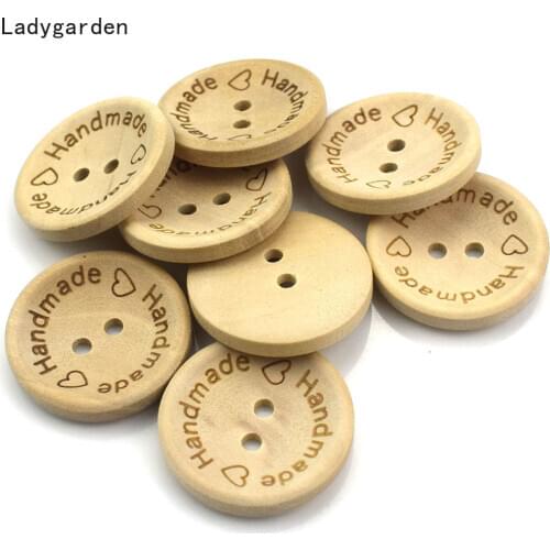 50PCS 15/20/25MM Wooden Buttons 2Holes for Handwork Sewing Scrapbook Clothing Wood Button DIY Crafts Accessories Gift Card Decor