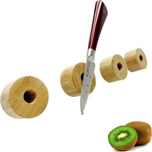 Wood Strong Magnetic Knife Holder Round Small Home Bar Scissors Gadget Storage Rack Magnet knives Block Wall-mounted Knife Stand