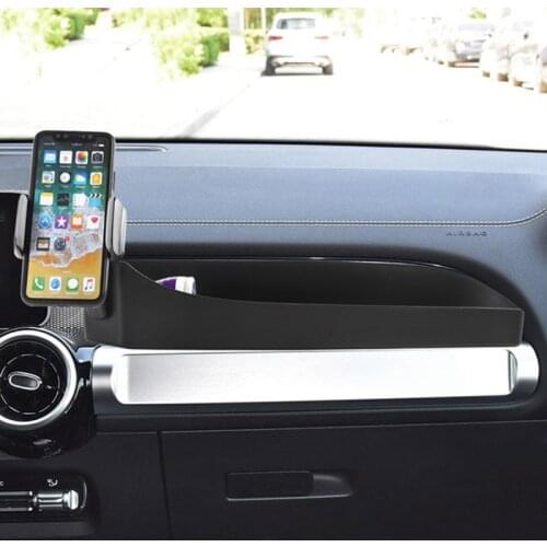 For Mercedes Benz GLB Class X247 2019-2020 ABS Black Co-pilot Dashboard Mobile Phone Holder Storage Box Interior Car Accessories