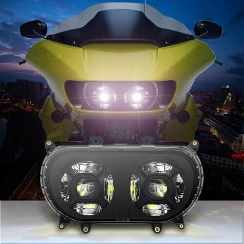 New Motorcycle for Road Glide 2015-2020 Dual LED Headlight Projector Headlamp for 2015-2020 Road Glide Dual LED Double Headlight