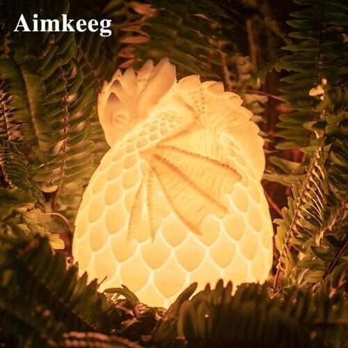 Fire Dragon Egg Night Light Led Bedroom Decor Night Lamp 16 Color 3D Printing Baby Dragon Table Lamp for Children Kids Gift