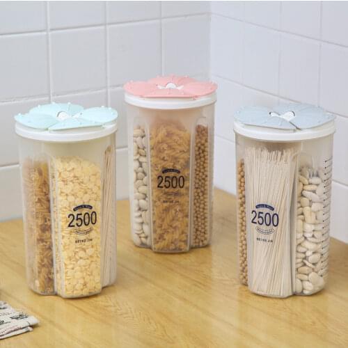 Sealed Storage Box Crisper Grains Food Tank Household Kitchen Containers for Dry Cereals Measure Cups Tool