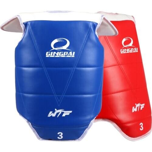 GINGPAI Taekwondo Fighting Breast Protector Pad Red And Blue Double Faced Adult Kids Body Chest Protetion Sports Accessories