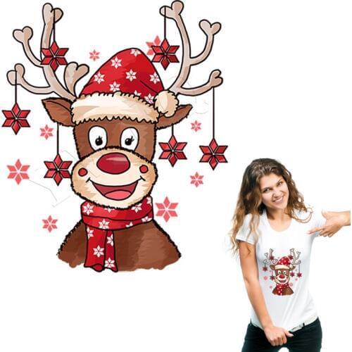 Iron On Transfer Christmas Cute Animal Iron On Patch Garment Accessory Heat Transfer Diy Washable New Print By Household Irons