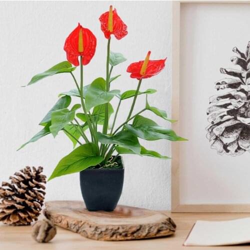Simulation Plant Bonsai Artificial Calla lily Potted Plant Home Office Desktop Ornament Fake Flowers Photography Props