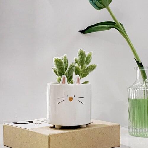 Ceramic Teapot Fleshy Flowerpot Home Decorating Office Cute Animal Biodegradable Ceramics 10*10*10cm Cartoon Desktop Decoration