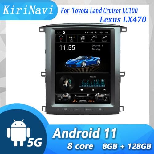 KiriNavi Tesla Style 12.1" Android 9.0 Car Radio Player For Toyota Land Cruiser LC100 Car Multimedia Dvd Navigation 2002-2007