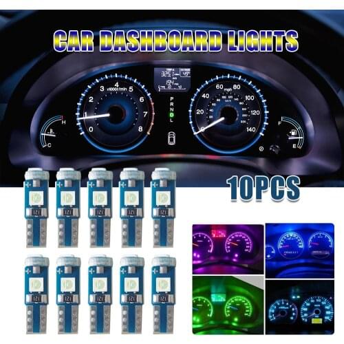 10Pcs T5 Led Bulb W3W W1.2W Led Canbus Car Interior Lights Dashboard warming indicator Wedge Auto Instrument Lamp 12V