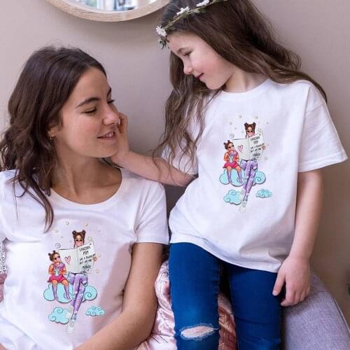 Summer Mom Daughter Printed T-shirt Family Matching Outfits Mommy and Me Clothes Tee T-shirts Mothers Day Gift Childrens Top