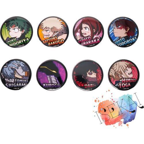 My Hero Academia Anime Boku No Hero Academia Anime Badge Deku Shoto Dabi Kurogili Himiko Toga Metal Badge Brooch Pins