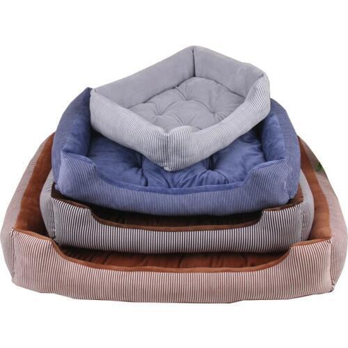 Soft Fleece Dog Bed Mat Stripped Pattern Detachable Pet Bed for Large Dogs Washable Cats' House Pet Pad Kennel Products for Dogs