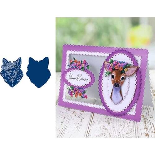 New for 2021 Floral Fox Metal Cutting Dies Scrapbook Diary Decoration Stencil Embossing Template DIY Greeting Card Handmade