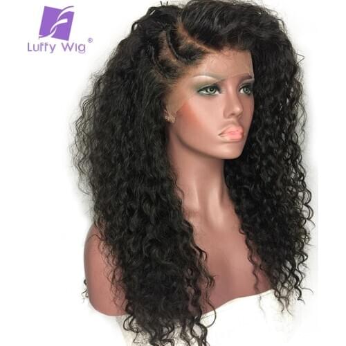 5x4.5 Full Lace Silk Base Wigs Curly Peruvian Remy Human Hair Wig Glueless With Pre Plucked Baby Hair Black Hair For Women Luffy