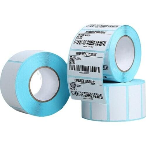 40x30mm 60X40mm 750pcs Self Adhesive Paper Thermal White Blank Label Sticker Paper Price Blank Label Print Supplies