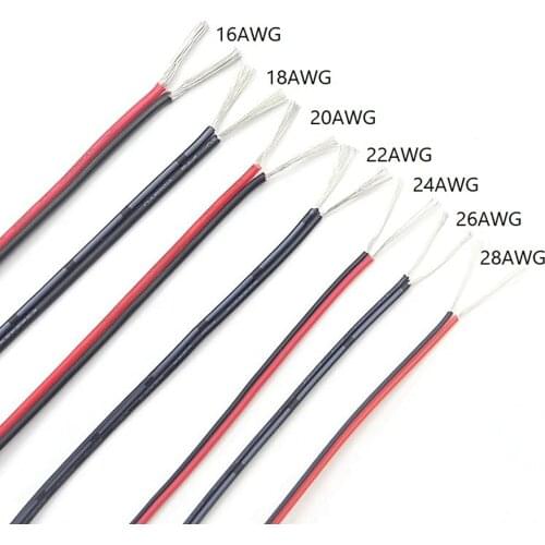 UL2468 2pin Electrical Wires Tinned Copper Wire Red Black Cable Flexible cord 16/18/20AWG LED Extend inlead Car wire harness DIY