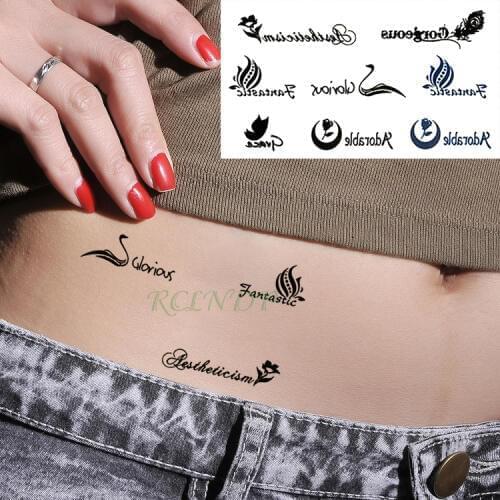 Waterproof Temporary Tattoo Sticker English Letter Fake Tatto Fashion Flash Tatoo Tatouage Wrist Foot Hand For Girl Women Men
