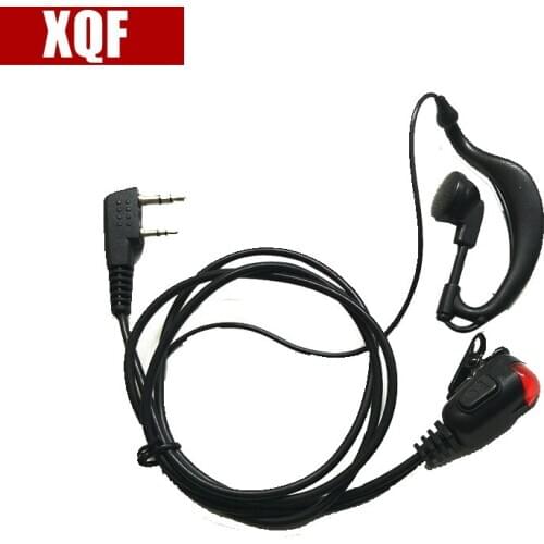 XQF 2 PIN Mic PTT Lamp Covert Acoustic Tube In-ear Earpiece for Kenwood Baofeng UV-5R Radio