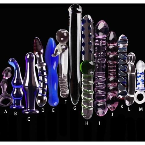 1PCS Glass Crystal Dildo Anal Plug Beads Fake Penis Cock Pleasure Wand Anal Masturbation Sex Products for Women Unisex Sex Toys