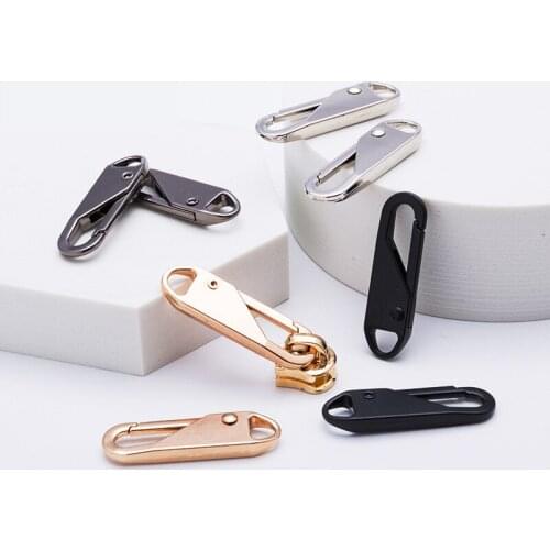 2PCS Removable Zipper Slider Alloy Universal Zipper Puller for Clothing Zip Fixer DIY Sewing Instant Repair Zipper For Bags