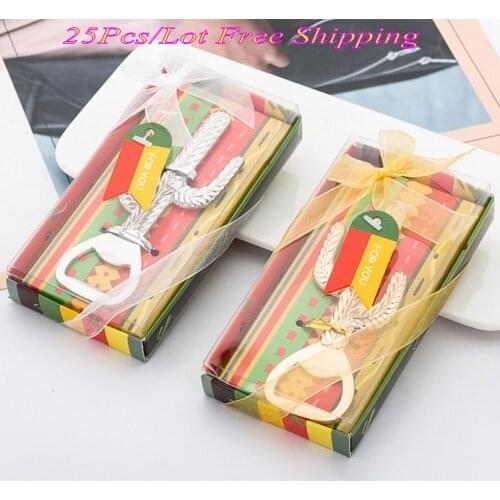 25 Pieces/lot) silver and Gold Wedding souvenirs of Cactus design Bottle Opener Favors For Bridal showers Party guest gifts
