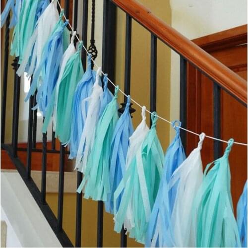 5pcs/packs Paper/Foil Tassel DIY Set Garland Ribbon Balloons Baby Shower Birthdays Party Wedding Decoration Balloon Accessories