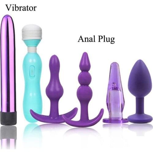 8PCS/SET 3 Styles Sex Games Kit For Couples Vibrators Anal Plugs Adult 10 Speed Bullet Vibrator Sex Products Set