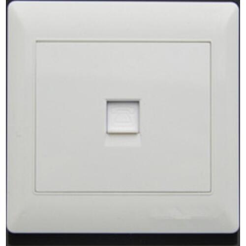 86 x 86mm White Shell 2 Pins 4P4C RJ11 Socket Telephone Wall Plate with Module