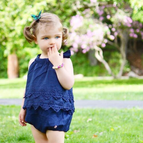 Citgeett sUMMER Newborn Baby Girls Flower Lace Bodysuit Jumpsuit Outfits Sunsuit Clothes White Blue Pink 3Colors 0-18M SS