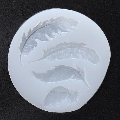 Feather Shaped Form Silicone Mold Hanmade DIY Jewelry Mold Cake Decoration Bakeware Sugarcraft Baking Tools