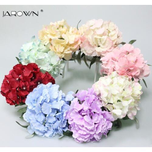 JAROWN Artificial Hydrangea Wedding Decor Flower Simulation DIY Big Silk Flowers Head Wedding Party Table Accessory Flores