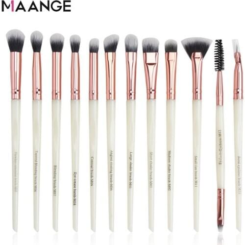 MAANGE Pro 12 Pcs Makeup Brushes Tool Set Cosmetic Powder Eye Shadow Foundation Blush Beauty Make Up Brush Tool Maquiagem