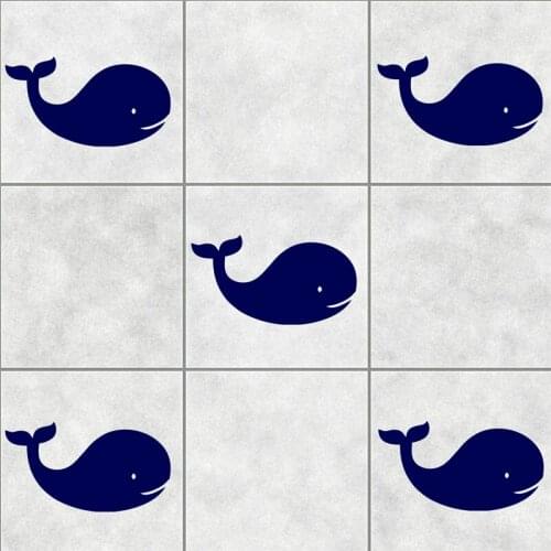 Whale water sea tile stickers Bathroom Wall Art Decor Decal Kitchen Ocean Toilet Sticker Various Colours & Sizes