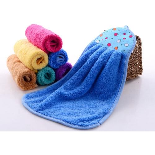 Coral Velvet Bathroom Supplies Soft Hand Towel Absorbent Cloth Oil-Proof Cleaning Cloth Household Cleaning Tools 30*40cm
